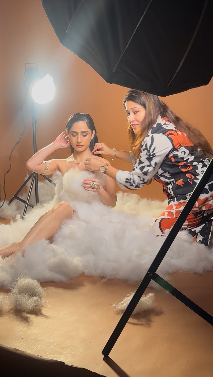 Sunita Mishra styling on a fashion shoot